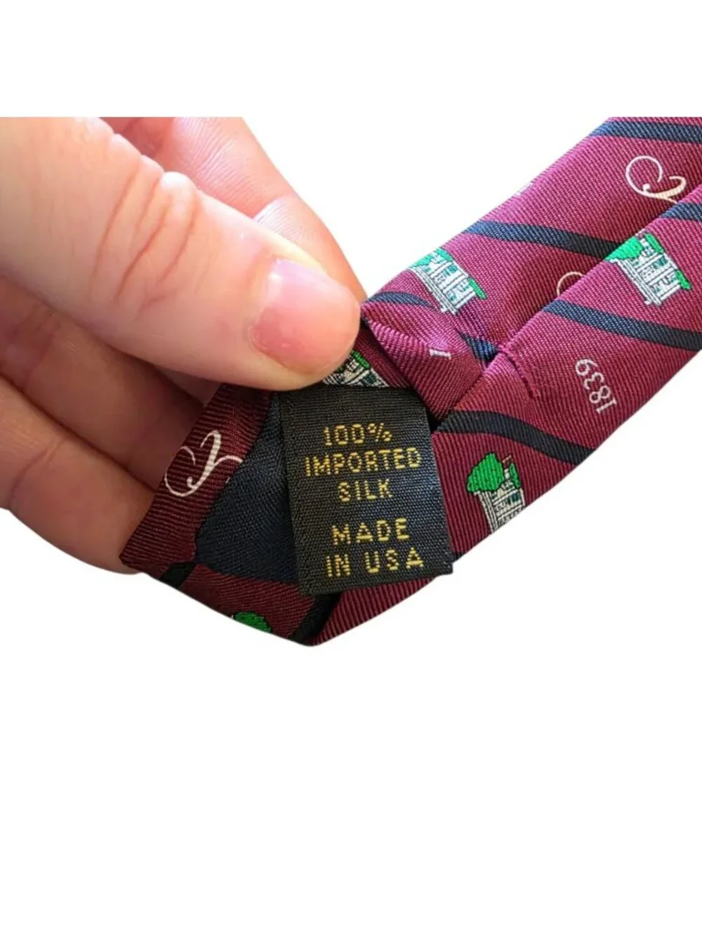 Episcopal High School Silk Tie Burgundy Crest Callaway Loyalty Society USA Made